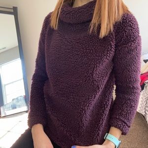 A new day Cowl Neck Sherpa sweater